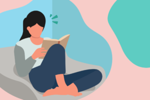 自室で本を読んでいるイメージ画