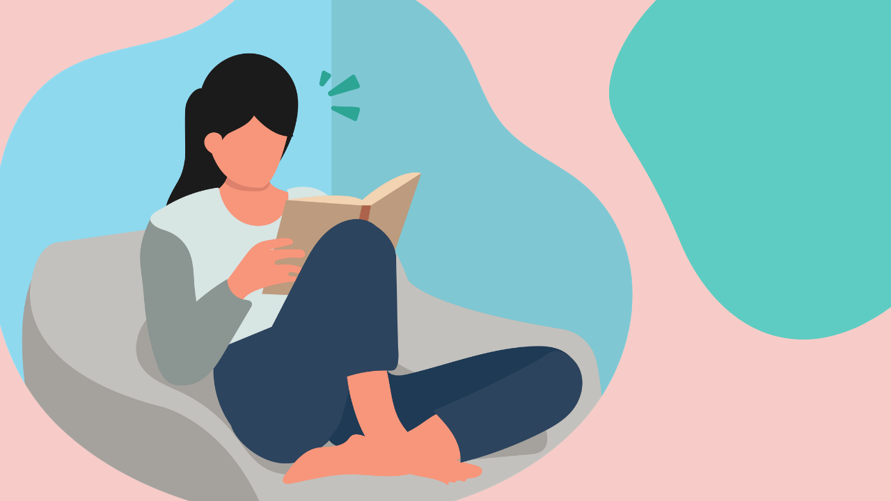 自室で本を読んでいるイメージ画